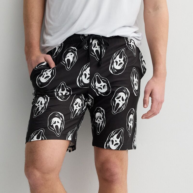 アニメキャラクター レディース アンダーウェア ナイトウェア プリント ショートパンツ Licensed Character Men's Ghostface Allover Print Pajama Shorts Ghostface