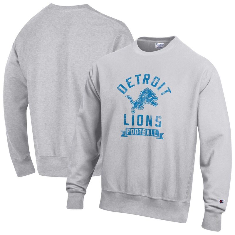 はやりっ児 レディース トップス プルオーバー 汗水 フリース Men\u0027s Champion Heather Gray Detroit Lions Reverse Weave Fleece Pullover Sweatshirt Lns Grey 薄墨色
