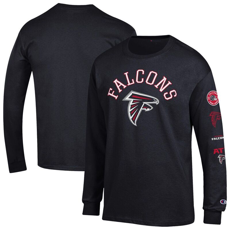 チャンピオン レディース トップス Tシャツ Men's Champion Black Atlanta Falconsealong Sleeve T-Shirt Fal Black ブラック｜ReVida 店