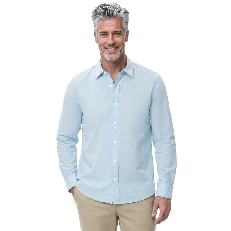 アイゾッド レディース トップス Tシャツ ダウン Men's IZOD Long Sleeve Button-Down Shirt Milky Blue ブルー
