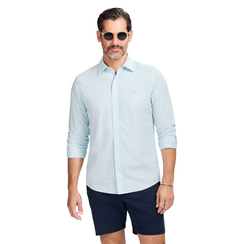 アイゾッド レディース トップス Tシャツ ダウン Men's IZOD Long Sleeve Button-Down Shirtanager Turquoise ターコイズ