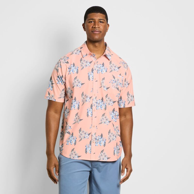 ハーレー レディース トップス Tシャツ トール Big & Tall Hurley Short Sleeve Stretch Woven Shirt Pink ピンク|ReVida 店