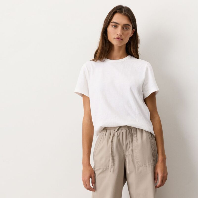 パクト レディース トップス Tシャツ クルーネック コットン Pact Organicotton Slub Crewneck Tee White ホワイト