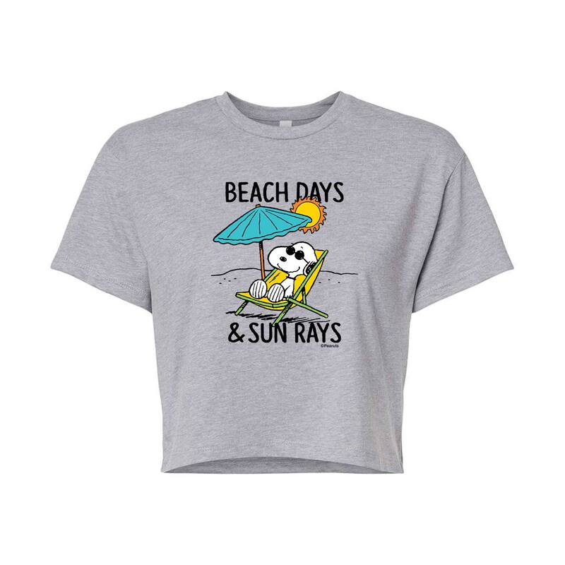 アニメキャラクター レディース トップス Tシャツ クロップド グラフィック Licensed Character Juniors' Peanutsnoopy \