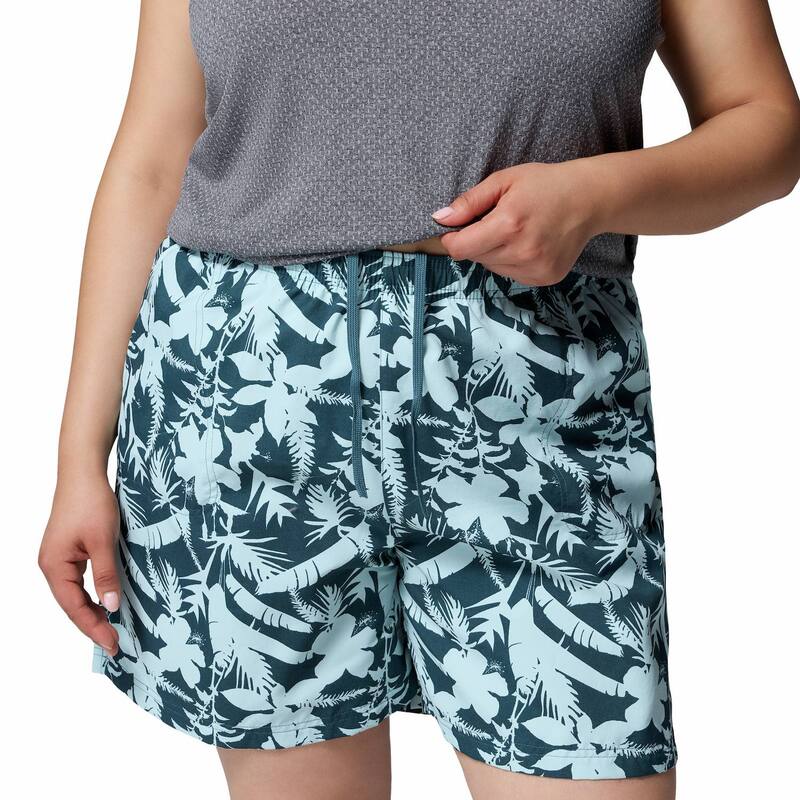 コロンビア レディース ボトムス ハーフパンツ・ショーツ プラスサイズ プリント ショートパンツ Plusize Columbia Sandy River Printed Shorts III Everblue Botaniflage T｜ReVida 店
