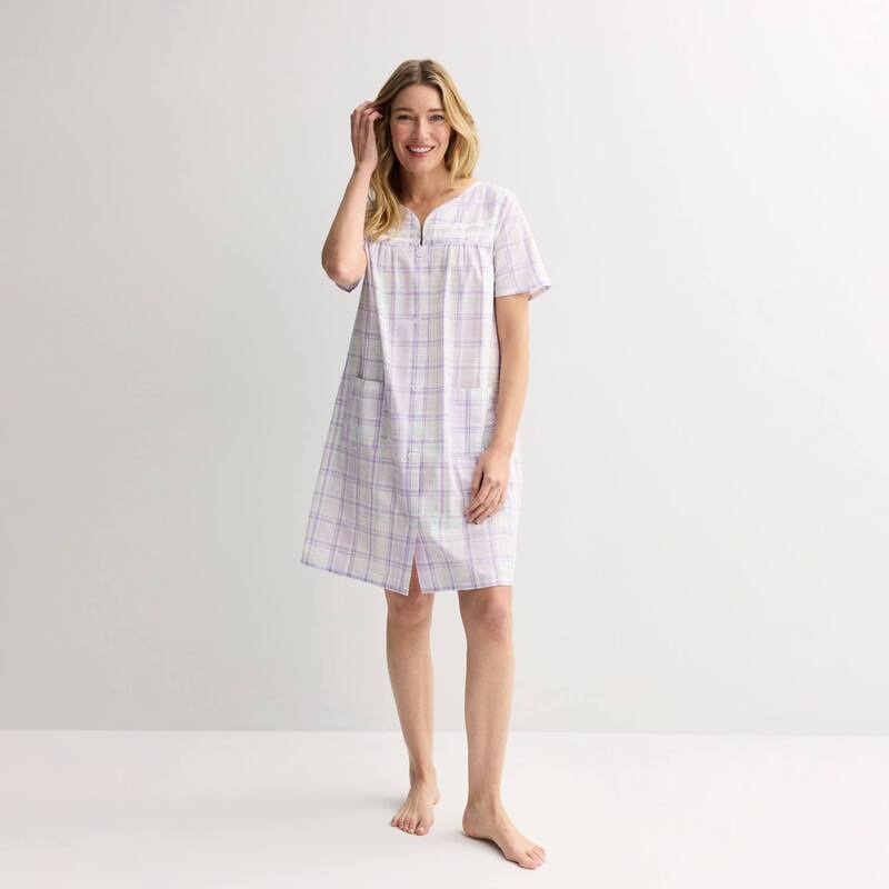 クロフト＆バロー レディース アンダーウェア ナイトウェア プチ Petite Croft & Barrowoven Sleep Robe Spring Plaid チェック