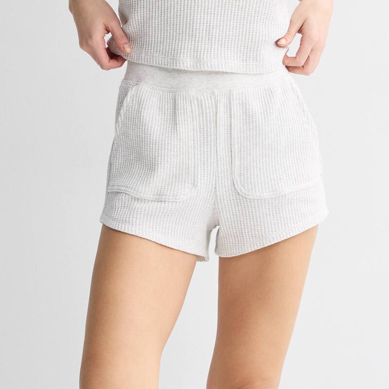 エスオー レディース ボトムス ハーフパンツ・ショーツ ショートパンツ Juniors' SO Waffle Shorts Coconut Heather ヘザー