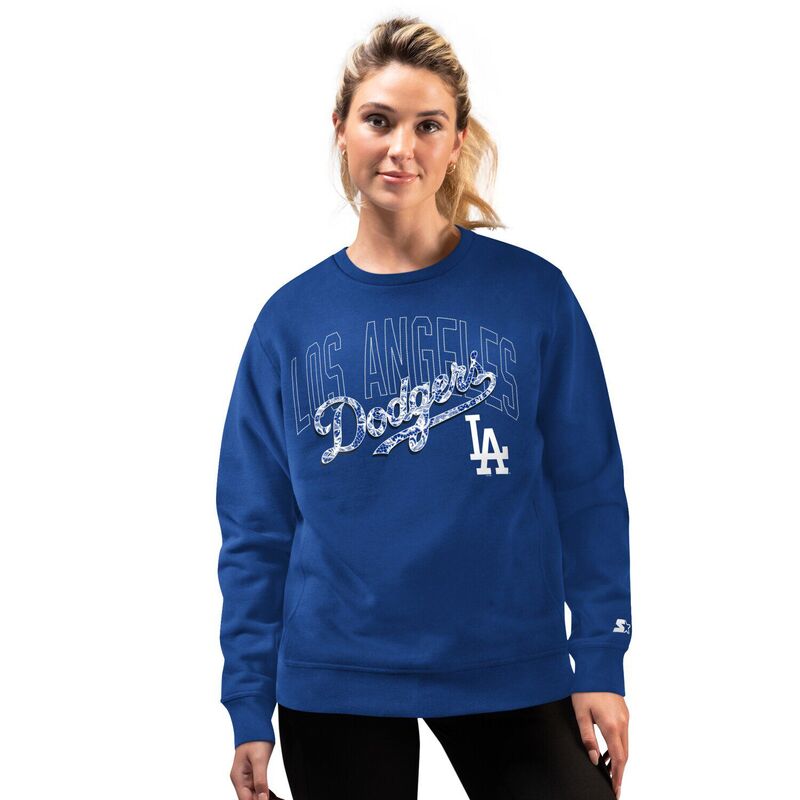 クランク レディース トップス プルオーバー 汗水 スピード競技 Women\u0027starteroyalos Angeles Dodgers Lace Classic Sweatshirt Lad Blue 青色