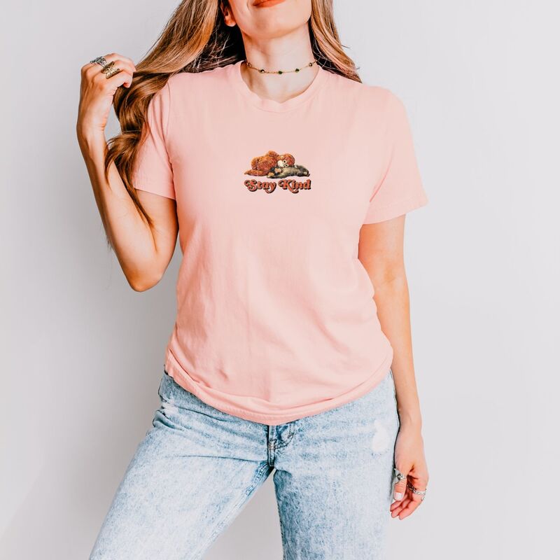 Simply Sage Market レディース トップス Tシャツ モンク グラフィック Simply Sage Market Stay Kind Punch the Monkey - Women'short Sleeve Graphic T-Shirt Blush ブラッシュ