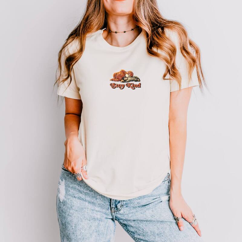 Simply Sage Market レディース トップス Tシャツ モンク グラフィック Simply Sage Market Stay Kind Punch the Monkey - Women'short Sleeve Graphic T-Shirt Cream クリーム
