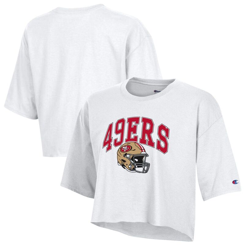チャンピオン レディース トップス Tシャツ クロップド Women's Champion White San Francisco 49ers Boyfriend Cropped T-Shirt 49r White ホワイト