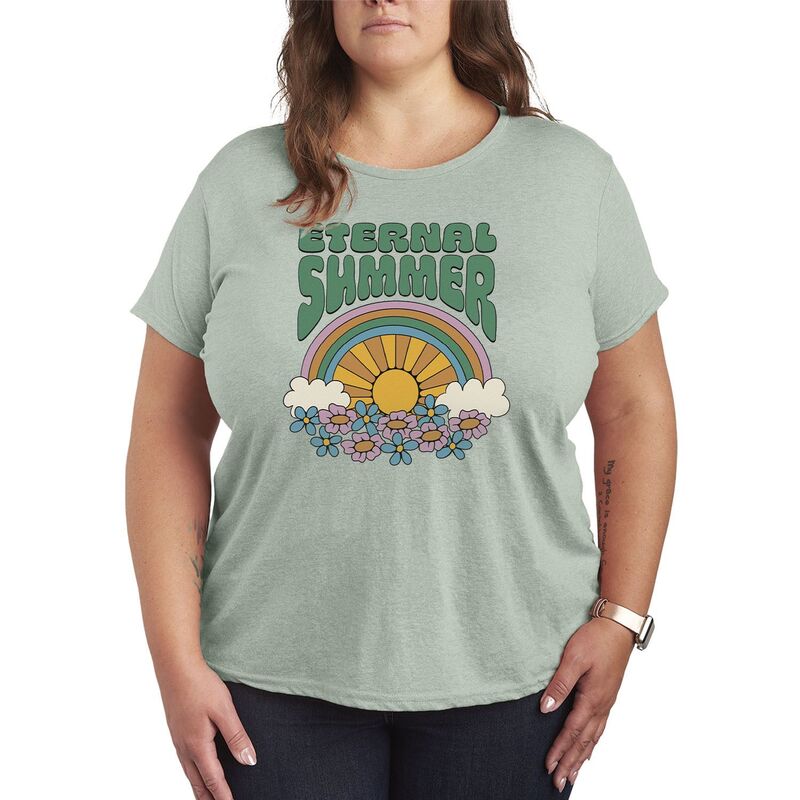 アニメキャラクター レディース トップス Tシャツ プラスサイズ グラフィック Licensed Character Plusizeternal Summer Graphic Tee Heather Sea Foam ヘザー