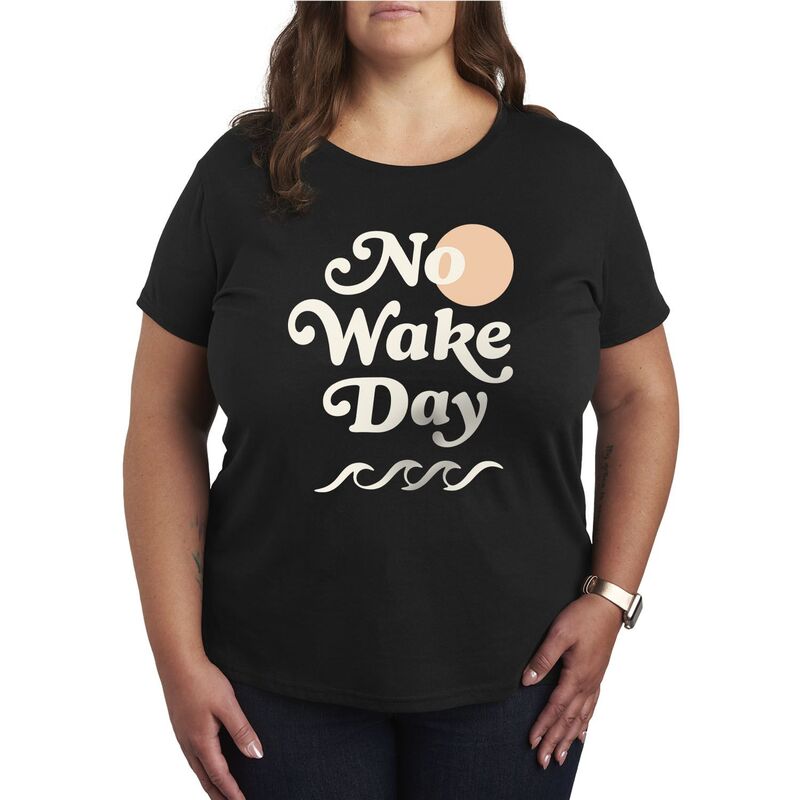 アニメキャラクター レディース トップス Tシャツ プラスサイズ グラフィック Licensed Character Plusize No Wake Day Graphic Tee Black ブラック