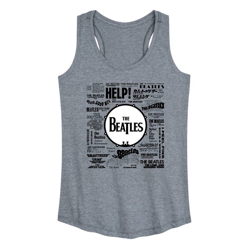 アニメキャラクター レディース トップス Tシャツ Licensed Character Women's The Beatlesingles Racerback Tank Top Heather Gray グレー