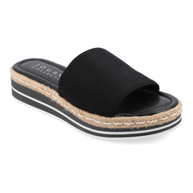 ジュルネ コレクション レディース シューズ サンダル Journee Collection Rosey Women's Espadrille Slide Sandals Black ブラック