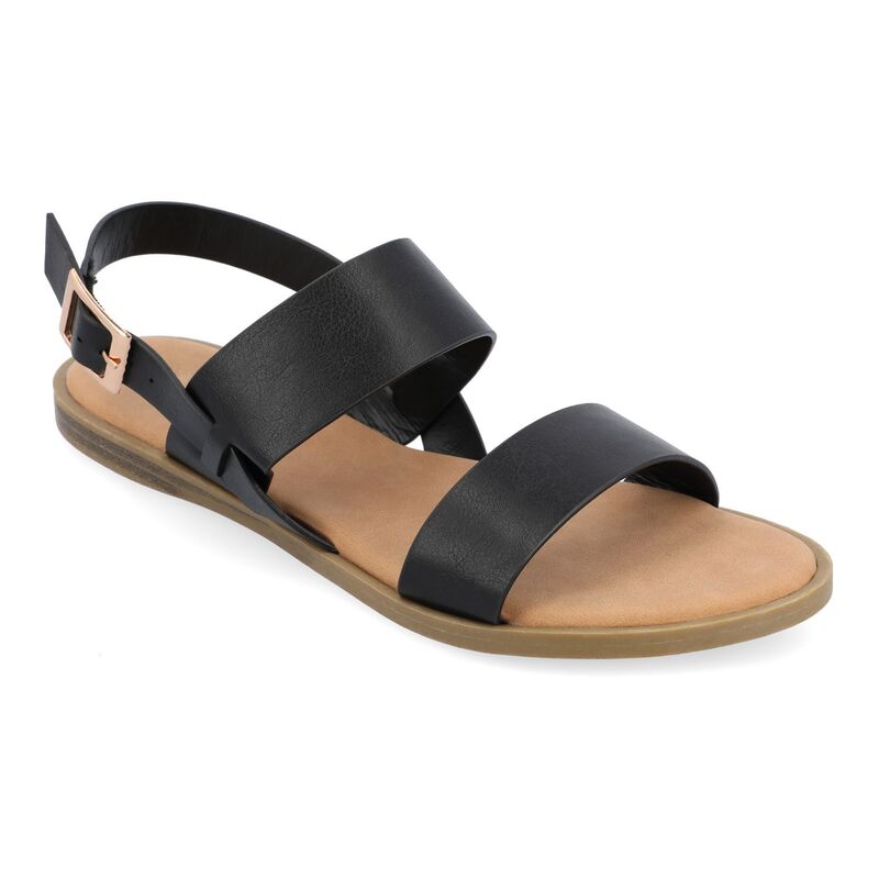 ジュルネ 寄せあわせ レディース シューズ サンダル Journee Collection Women\u0027s Lavine Sandals Black 黒いこと 靴-サンダル