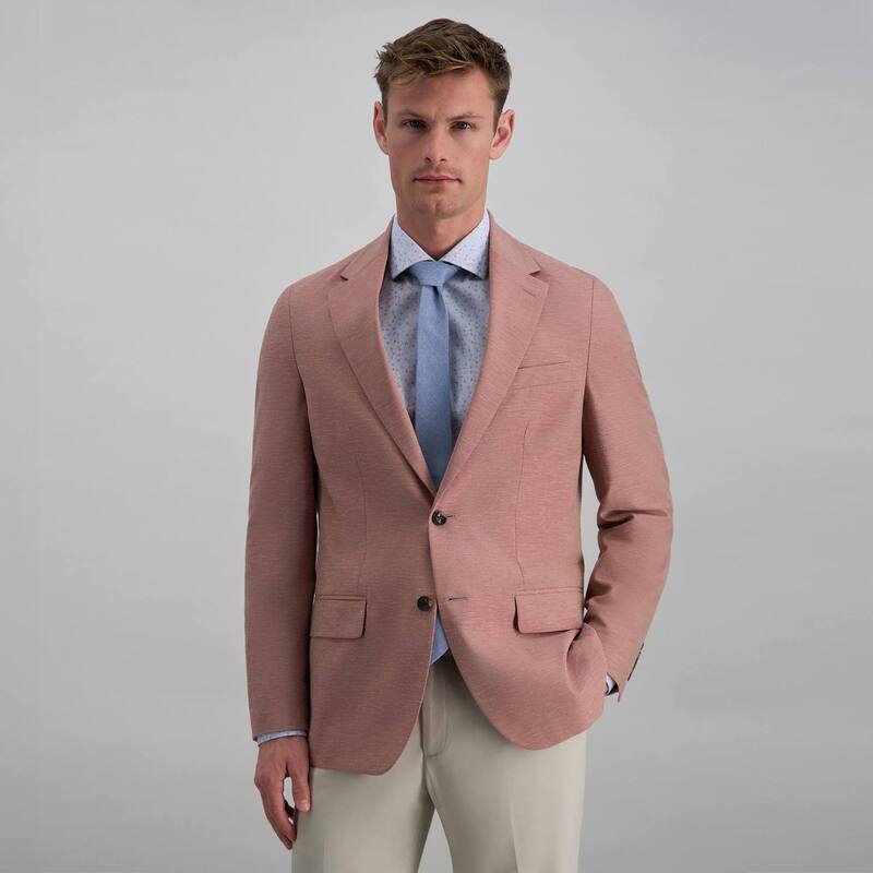 ハガー レディース アウター 上衣・上衣 か細い相応う 厚地の外套 Men\u0027s Haggar Birdseye Slim Fit Sport Coat Clay コート・ジャケット-レディースファッション