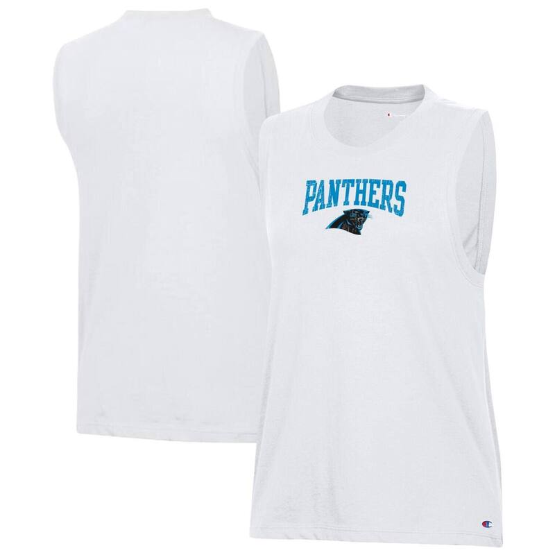 はやりっ子 レディース トップス ティーシャツ Women\u0027s Champion White Carolina Panthers Muscle Tank Topth White 白いこと Tシャツ・カットソー-トップス