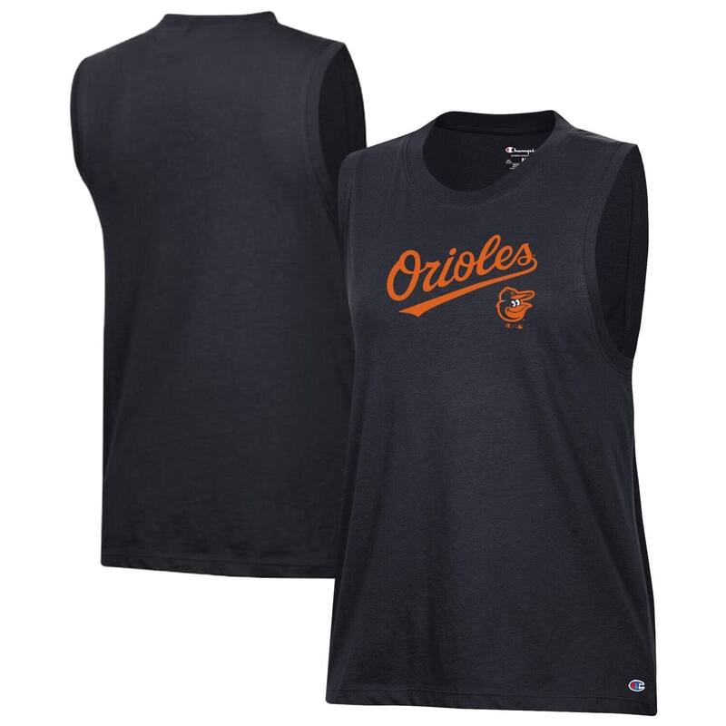 はやりっ児 レディース トップス プルオーバー Women\u0027s Champion Black Baltimore Orioles Muscle Tank Top Orl Black 黒いこと