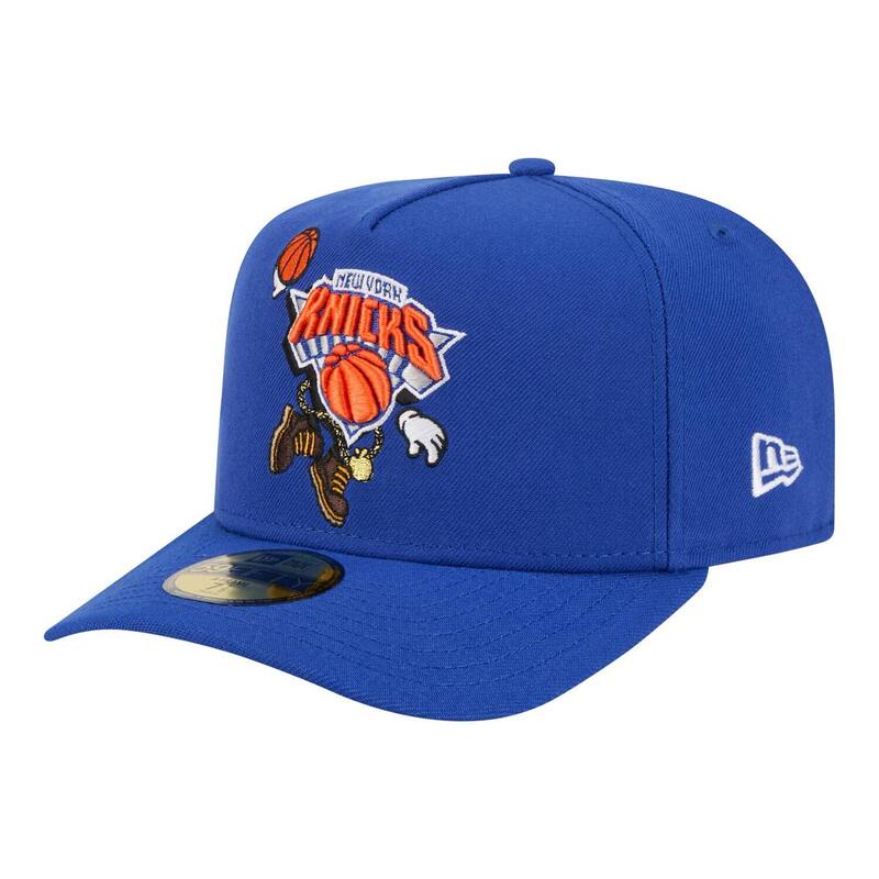 ニューエラ レディース アクセサリー 帽子 ロゴ Men's New Era Blue New Yorknicks Injection Cartoon Logo A-Frame 59FIFTY Fitted Hat Kni Blue ブルー