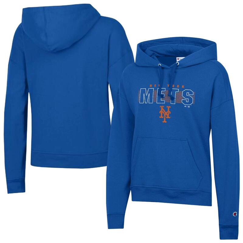 はやりっ子 レディース トップス プルオーバー パーカー Women\u0027s Champion Royal New York Mets Distressed Powerblend Hoodie Met Blue 青み