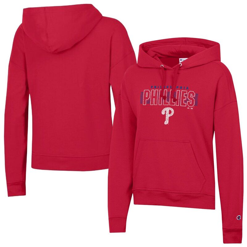 チャンピオン レディース トップス Tシャツ パーカー Women's Champion Red Philadelphia Phillies Distressed Powerblend Hoodie Phl Red レッド