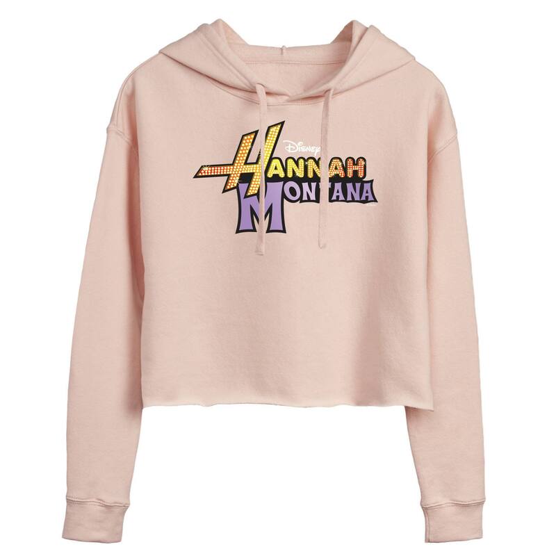ディズニー レディース トップス Tシャツ クロップド ロゴ パーカー Juniors' Disney's Hannah Montana Logo Cropped Hoodie Blush ブラッシュ