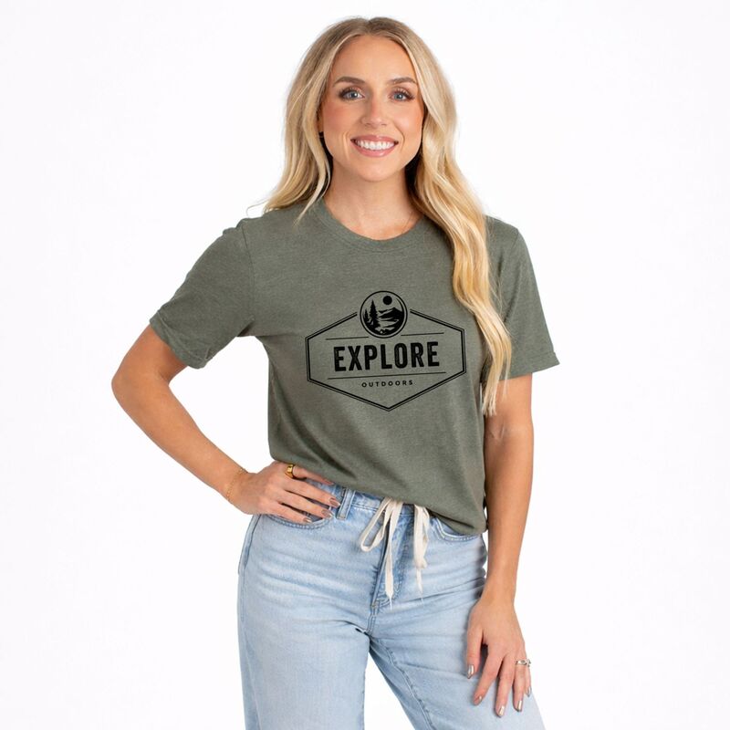 Simply Sage Market レディース トップス Tシャツ グラフィック Simply Sage Market Explore Outdoors - Women'short Sleeve Graphic T-Shirt Army Green グリーン