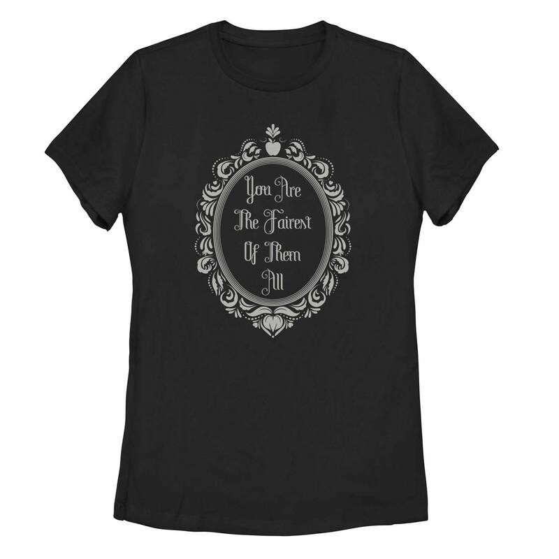ディズニー レディース トップス Tシャツ Disney'snowhite Juniors' Fairest Of Them All Mirror Tee Black ブラック｜ReVida 店
