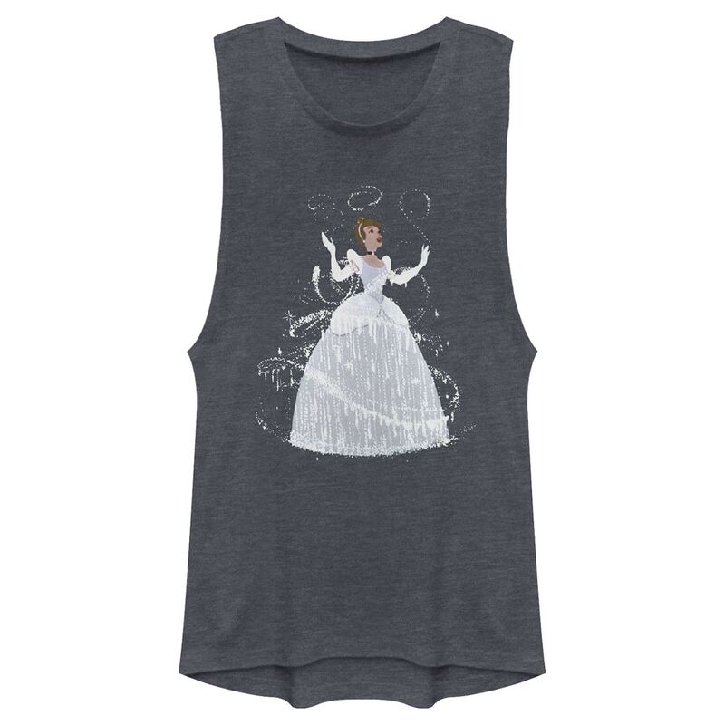 ディズニー レディース トップス Tシャツ Disney's Cinderella Juniors' Transformation Muscle Tank Top Denim Heather ヘザー｜ReVida 店 8,480円