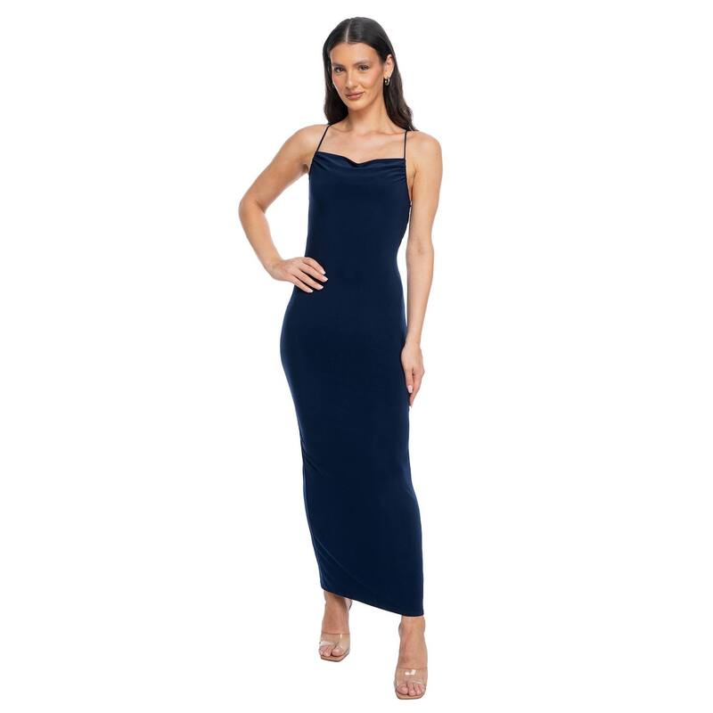 ベベ レディース トップス ワンピース ジャージー マキシ Women's bebe Jersey Cowl Tie Shoulder Maxi Dress Navy ネイビー 9,436円