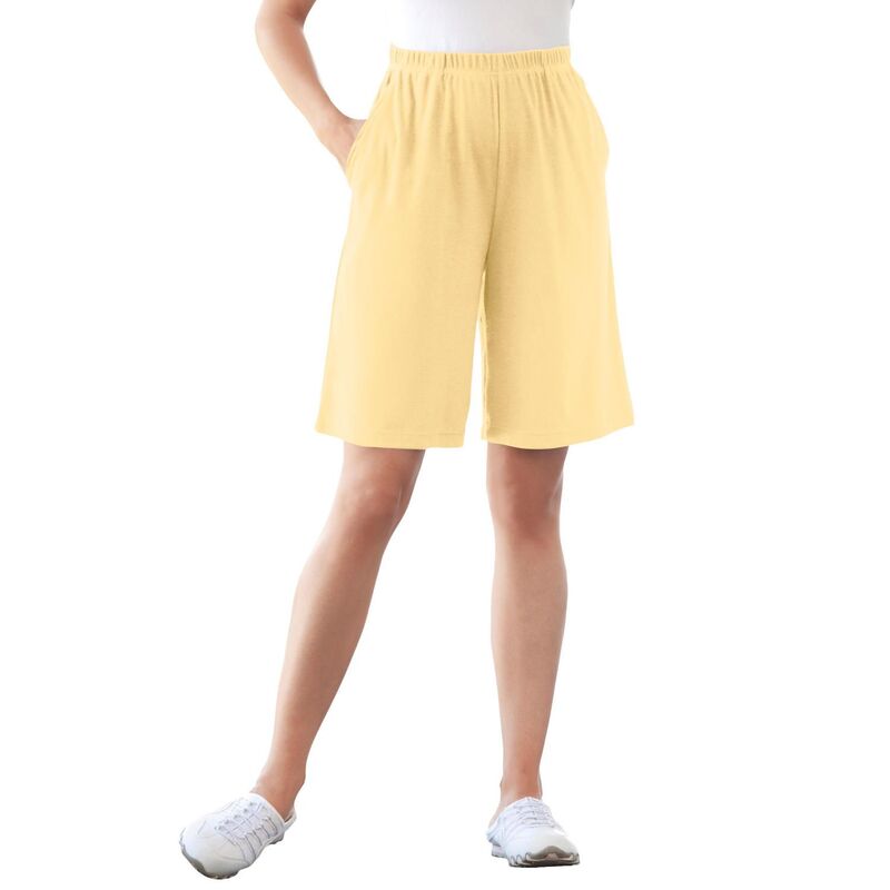 ウーマン ウィズイン レディース ボトムス ハーフパンツ・ショーツ プラスサイズ ニット Woman Within Plusize 7-Day Knit Short Banana｜ReVida 店