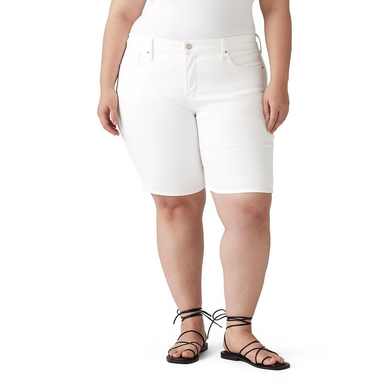 リーバイス レディース ボトムス ハーフパンツ・ショーツ プラスサイズ ショートパンツ デニム Plusize Levi'shaping Denim Bermuda Shorts Chalk White ホワイト|ReVida 店
