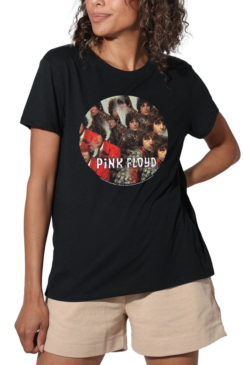 アニメキャラクター レディース トップス Tシャツ グラフィック Licensed Character Juniors' Pink Floyd Piper Athe Gates Of Dawn Loose Graphic Tee Black ブラック