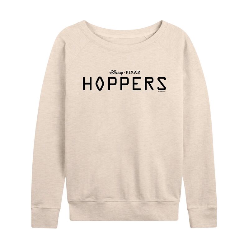 ディズニー ピクサー レディース トップス Tシャツ パイル ロゴ Women's Disney / Pixar Hoppers Logo French Terry Long Sleeve Tee Beige ベージュ