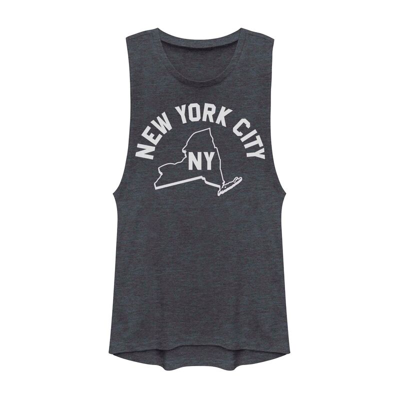 フィフスサン レディース トップス Tシャツ Juniors' Fifth Sunew York City Muscle Tank Top Denim Heather ヘザー｜ReVida 店