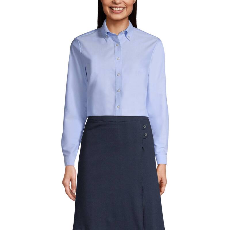 ランズエンド レディース トップス シャツ オックスフォード トール Women's Tallands' End School Uniform Long Sleeve Oxfordresshirt Blue ブルー 9,840円