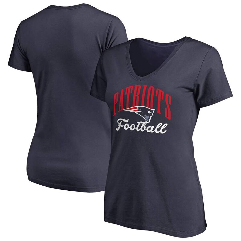 アンブランデッド レディース トップス Tシャツ Vネック Unbranded Women's Navy New England Patriots Victory Script V-Neck T-Shirt Pat Navy ネイビー