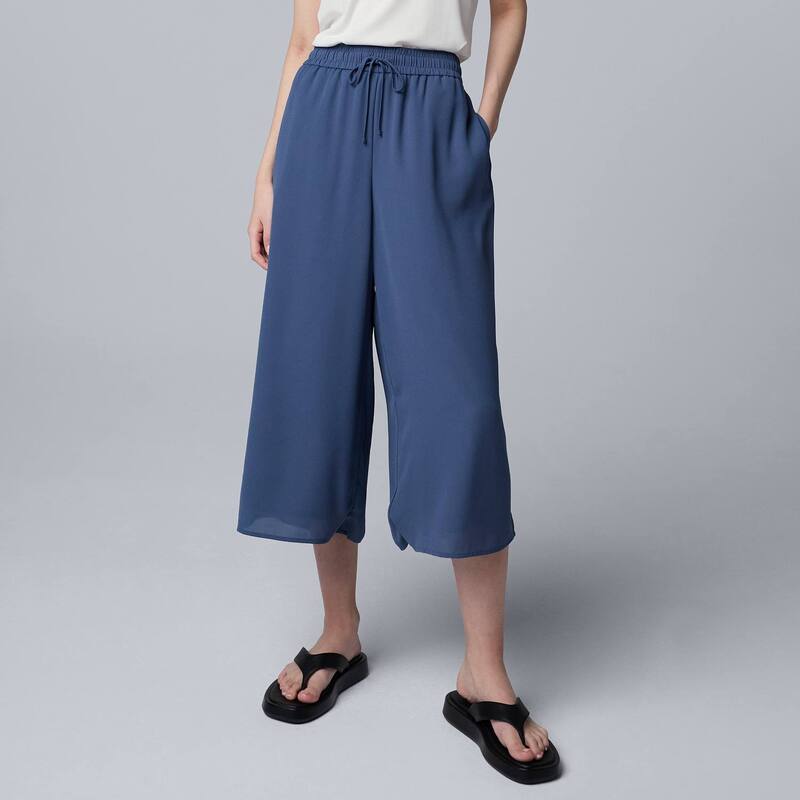ヴェラウォン レディース ボトムス カジュアルパンツ Women'simply Vera Wang Drapey Culotte Pants Cyclone Blue ブルー｜ReVida 店