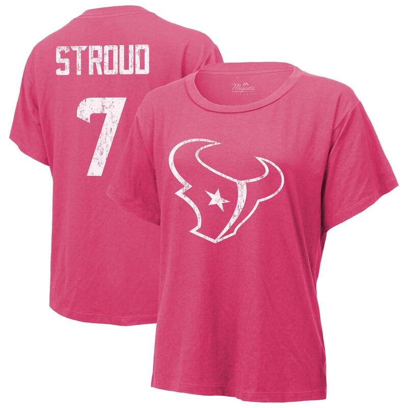 マジェスティック レディース トップス Tシャツ Women's Majestic Threads C.J. Stroud Pink Houston Texans Name & Number T-Shirtxs Pink ピンク