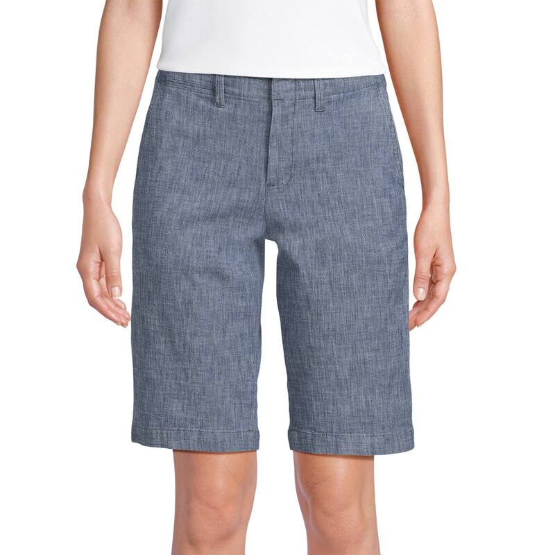 ランズエンド レディース ボトムス ハーフパンツ・ショーツ プチ ショートパンツ Petite Lands' End Classic 12-in. Chambray Shorts Evening Sky Chambray|ReVida 店