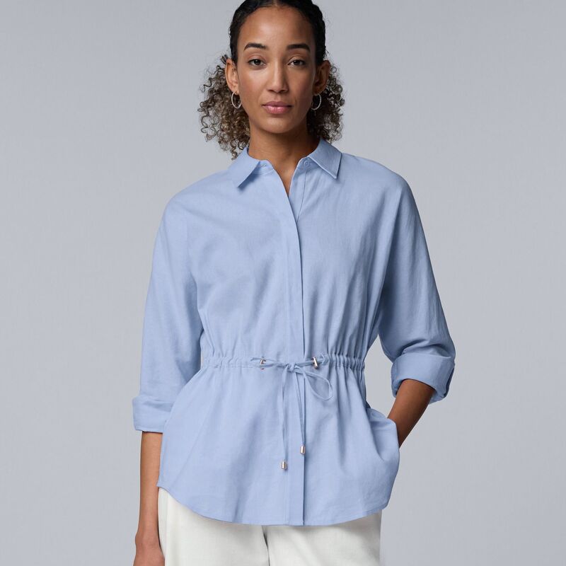 ヴェラウォン レディース トップス シャツ リネン Women'simply Vera Wang Linen Tie Waistunic Stella Peri