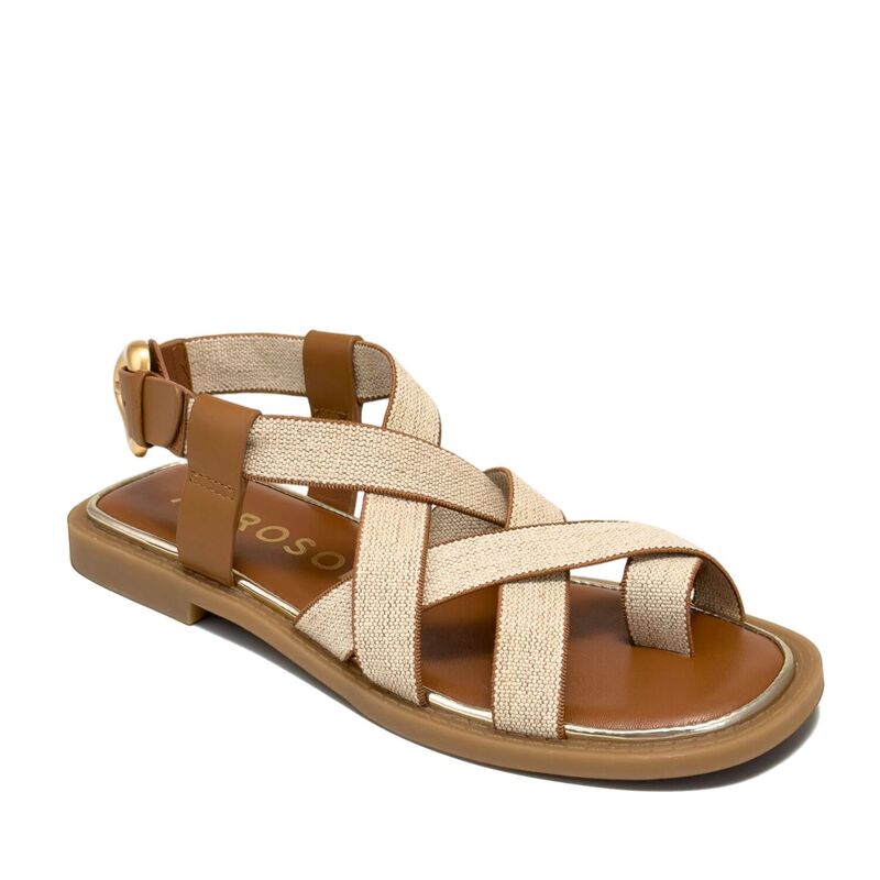 エアロソールズ レディース シューズ サンダル Aerosoles Cargo Women'slingback Flat Sandals Tan Linen タン