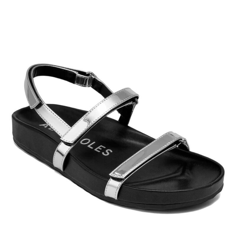 エアロソールズ レディース シューズ サンダル Aerosoles Liana Women's Flat Footbed Sandals With Adjustable Strapsilver シルバー 16,410円