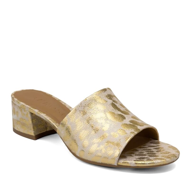 エアロソールズ レディース シューズ パンプス サンダル ヒール Aerosoles Como Women Block Heel Slide Sandalsoft Gold ゴールド