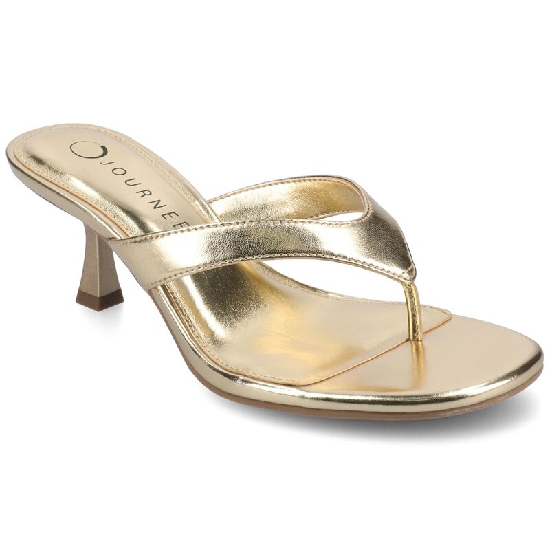 ジャーニー レディース シューズ サンダル ヒール Journee Women's Danielle Kitten Heel Thong Sandals Gold ゴールド