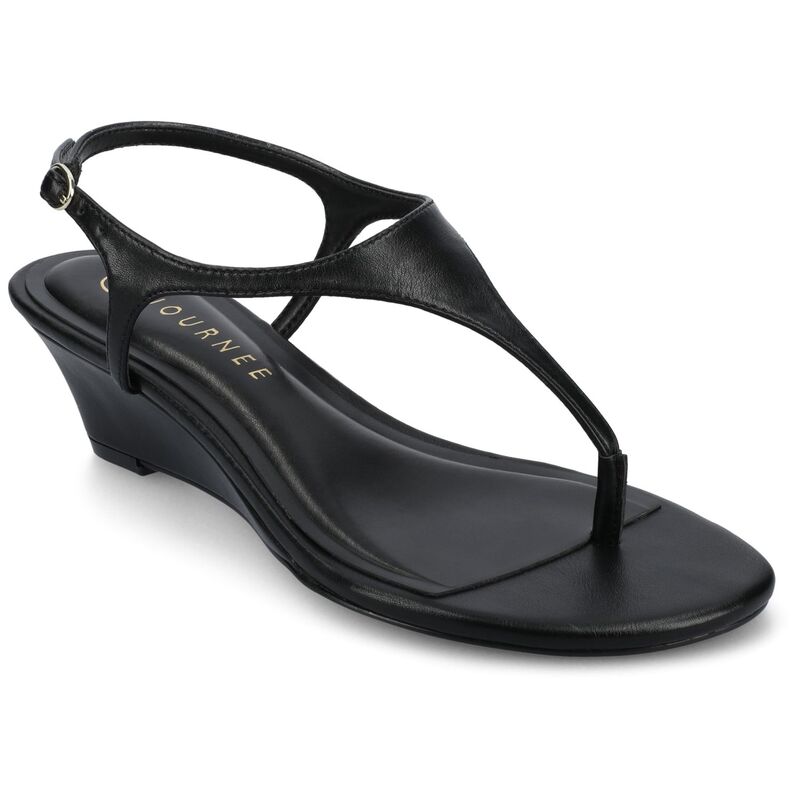 ジャーニー レディース シューズ サンダル アンクル Journee Women's Kathryn Ankle Strap Wedge Sandals Black ブラック
