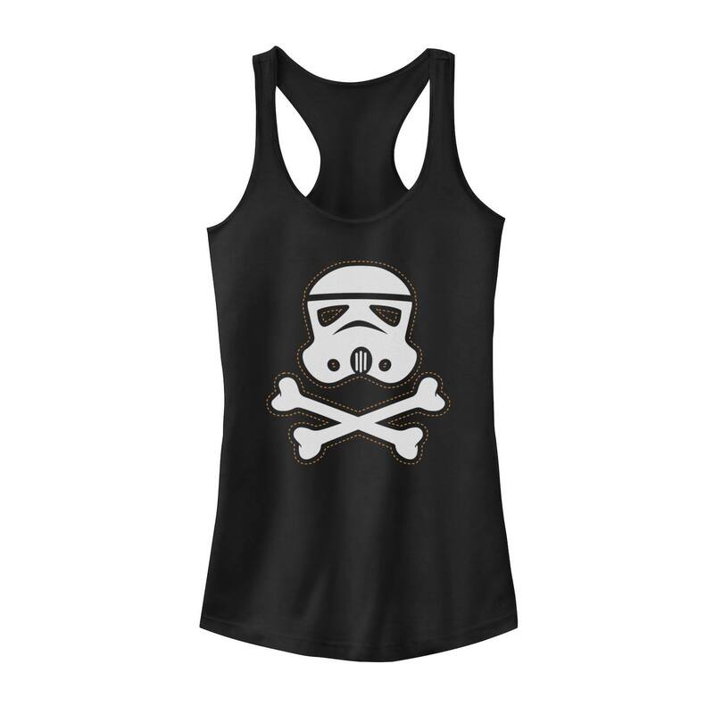 アニメキャラクター レディース トップス Tシャツ Licensed Character Juniors' Star Warstormtrooper Skull And Crossbones Tank Top Black ブラック