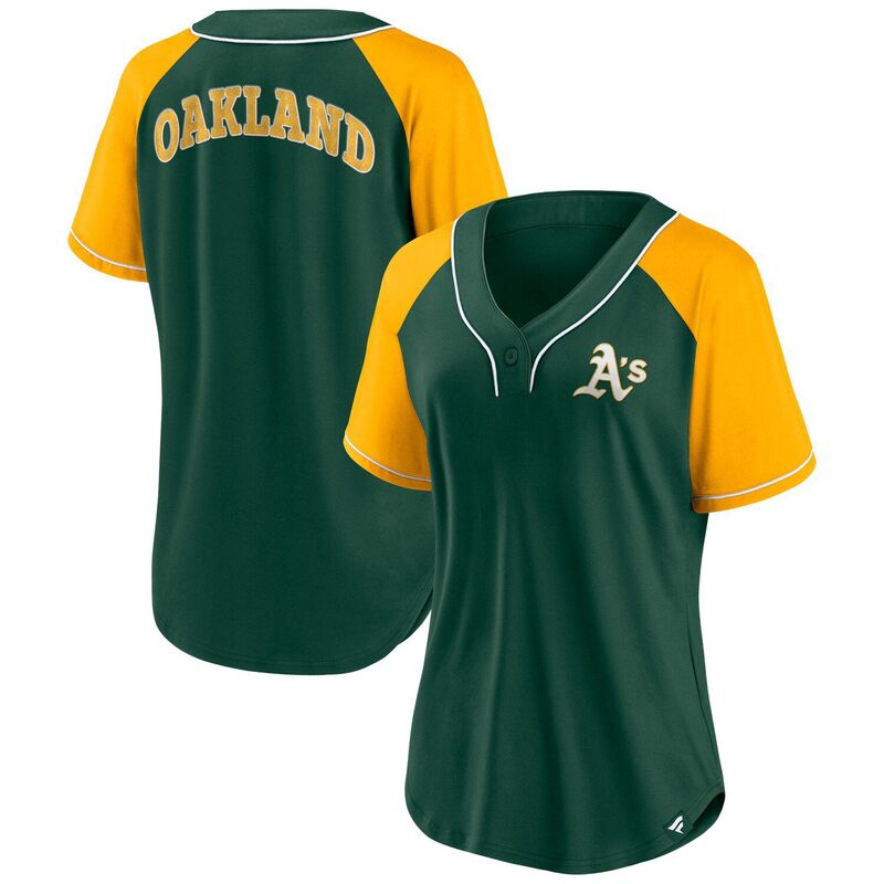 ファナティクス レディース トップス Tシャツ Vネック Women's Fanatics Branded Green Oakland Athletics Ultimate Style Raglan V-Neck T-Shirt Oas Green グリーン