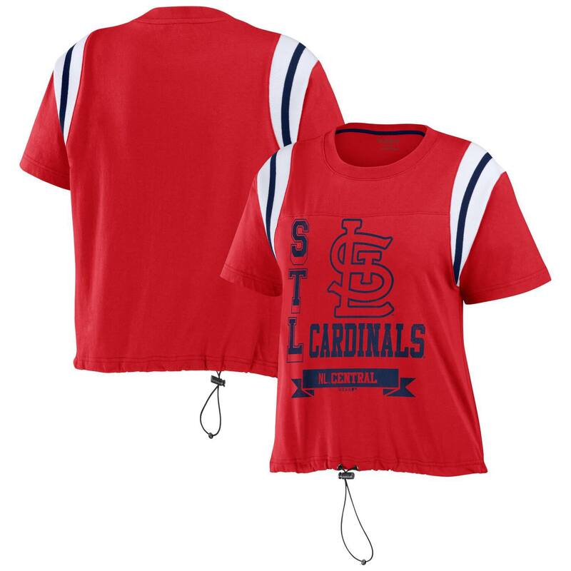 ウェア バイ エリン アンドルーズ レディース トップス Tシャツ カラーブロック Women's WEAR by Erin Andrews Red St. Louis Cardinals Cinched Colorblock T-Shirt Crd Red レッド